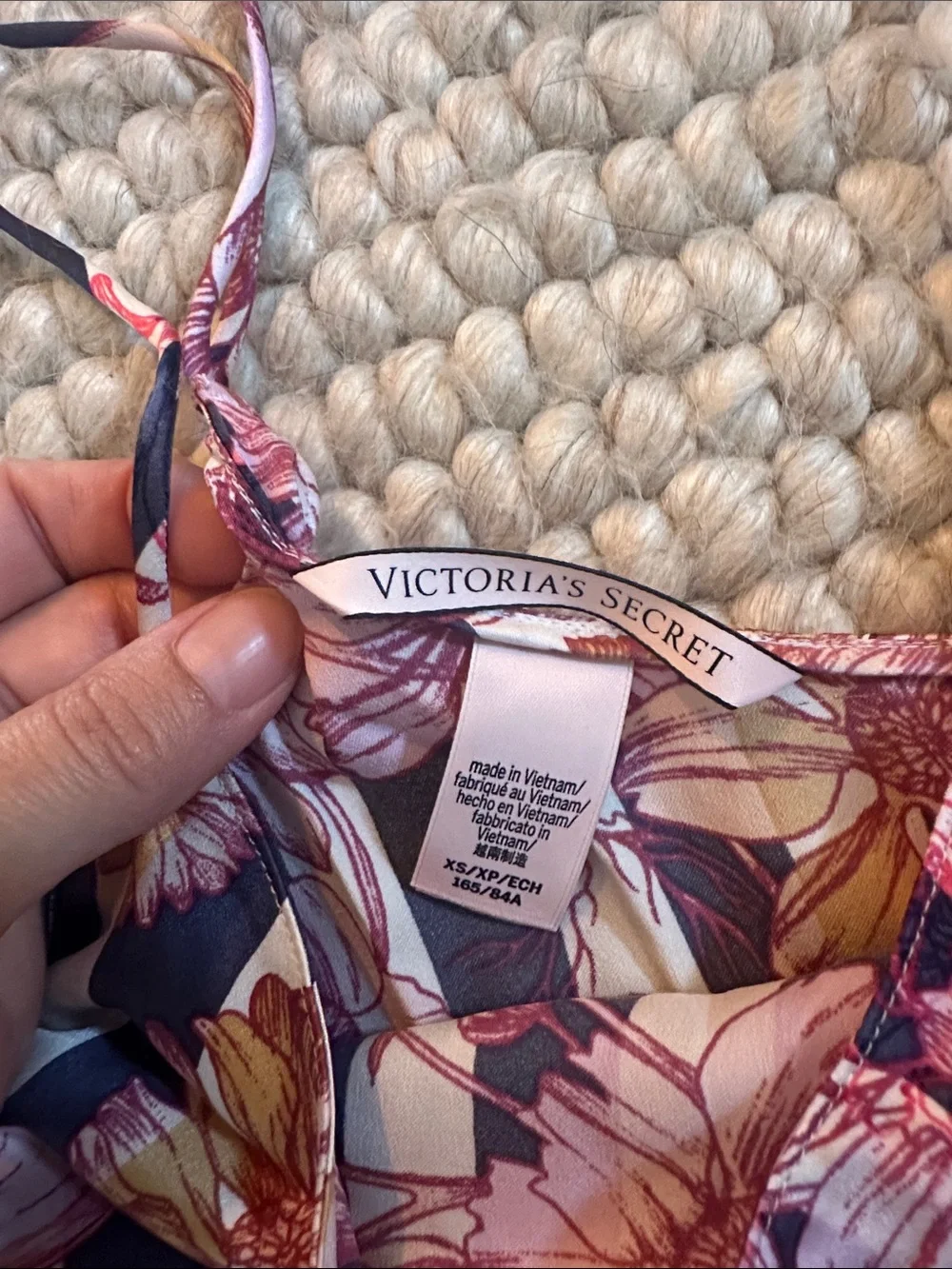 Victoria's Secret Satin Floral Stripe Cami Shorts Pajama Set XS